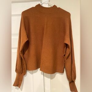 Gilli Women's Ribbed Mockneck Sweater - Burnt Orange